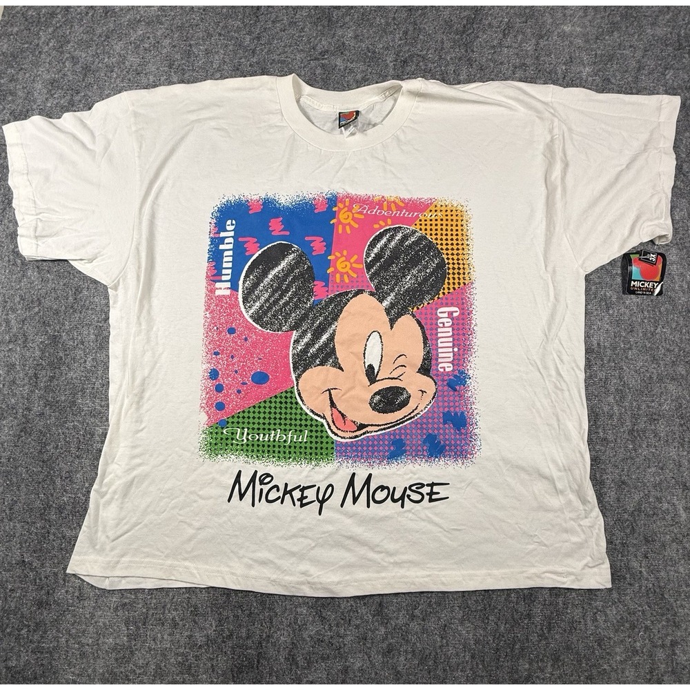 Vintage Mickey Unlimited NWT Mickey Mouse Graphic T Shirt White 3X Disney 90s